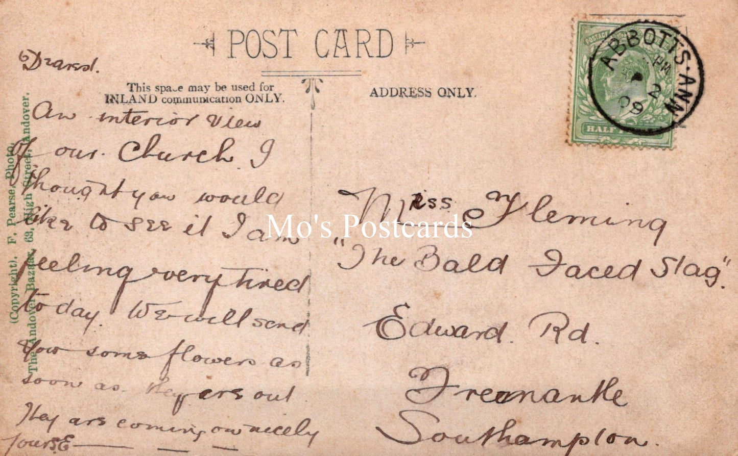 Hampshire Postcard - Interior of Abbotts Ann Church SW18232