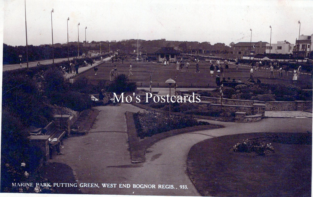 Sussex Postcard - Bognor Regis, Marine Park Putting Green  SW18234