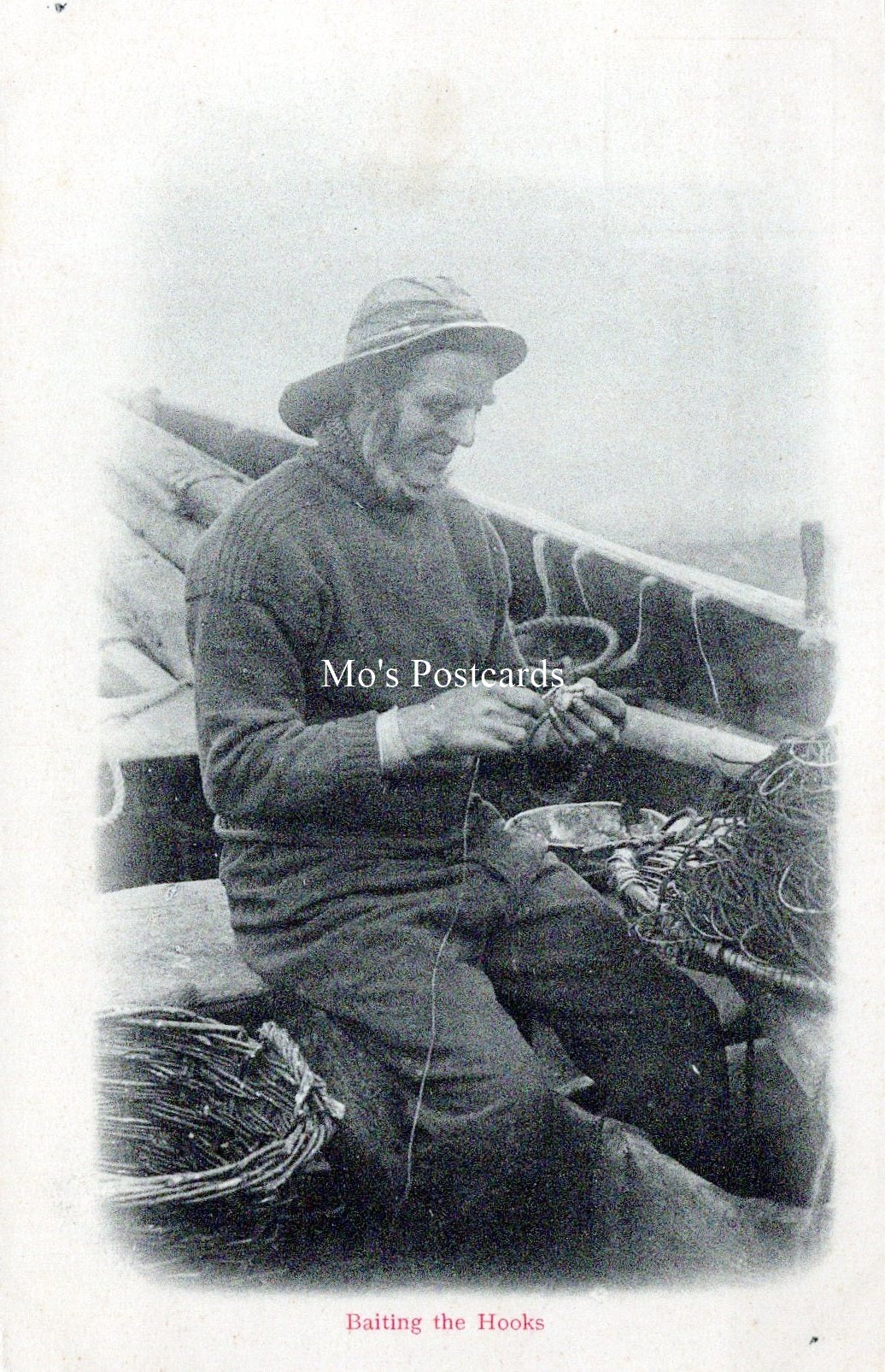 Occupations Postcard - Fisherman Baiting The Hooks  SW18250