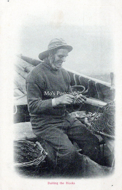 Occupations Postcard - Fisherman Baiting The Hooks  SW18250