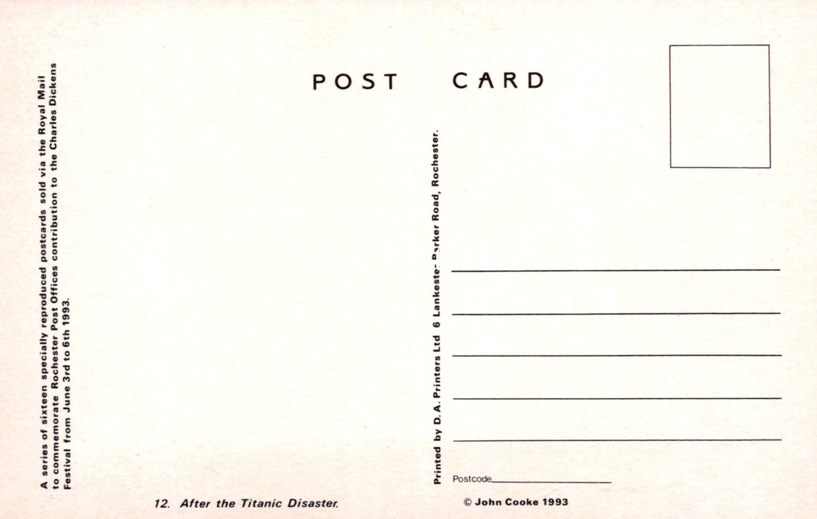Music Postcard - Hoo Band 1912, After The Titanic Disaster  SW18269
