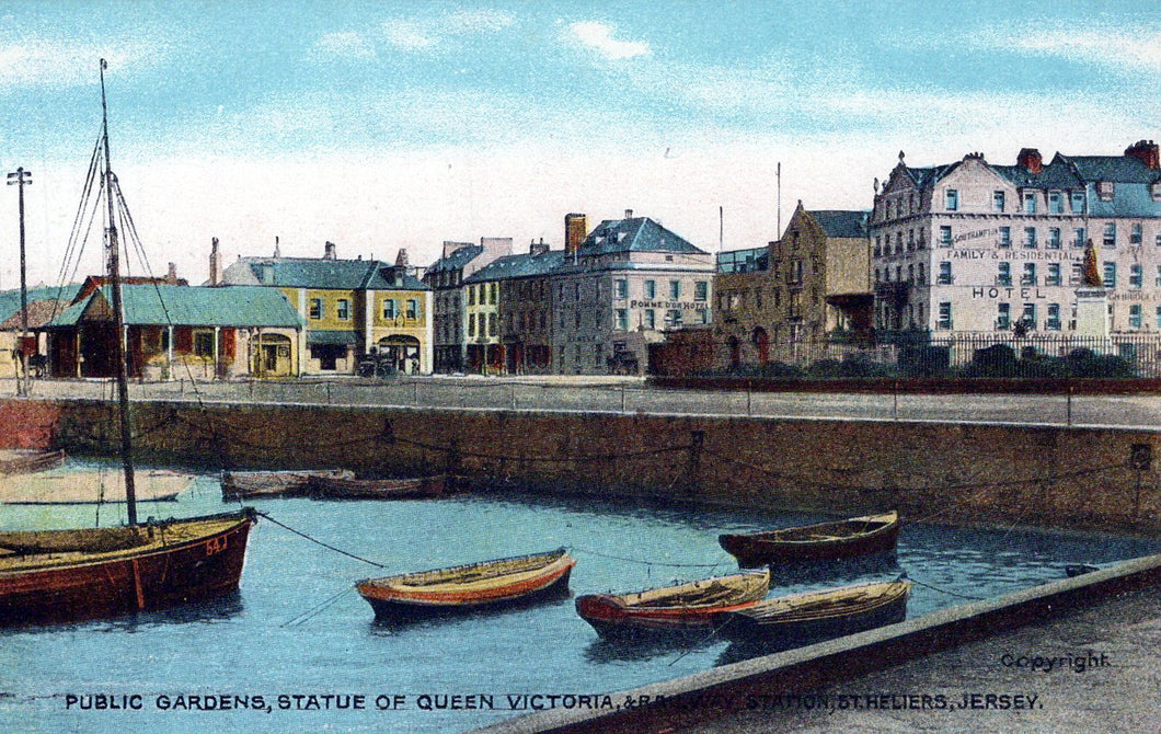 Jersey Postcard - St Heliers, Public Gardens and Train Station SW18425