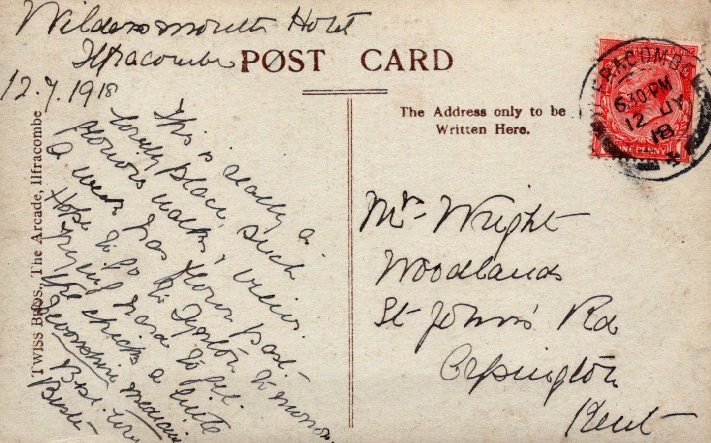 Devon Postcard - Ilfracombe From Hillsborough  SW18463