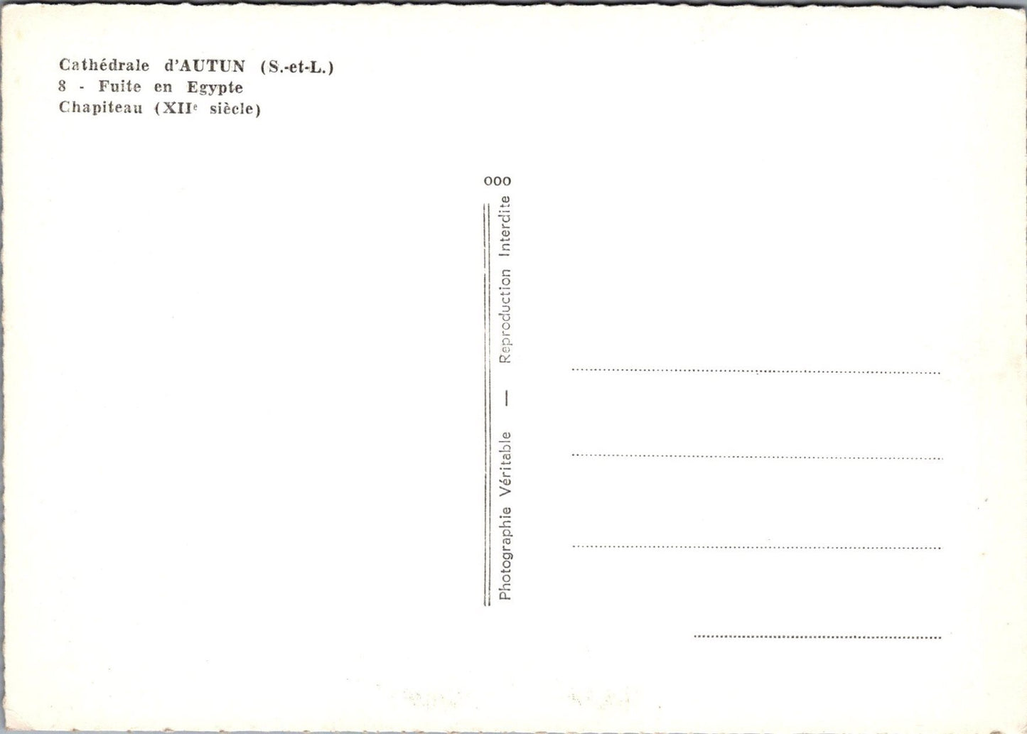 France Postcard -Cathedrale d'Autun, Fuite En Egypte SW16925