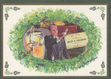 Load image into Gallery viewer, Vintage-style advertisement for Moét &amp; Chandon with a man holding a bottle and glass, surrounded by greenery.
