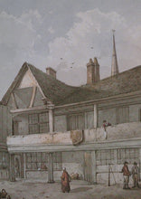 Load image into Gallery viewer, Historical illustration of a building with people and birds in the sky
