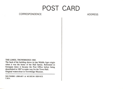 Blank postcard with text on a white background
