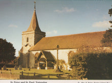 Load image into Gallery viewer, Church of St. Peter and St. Paul in Yattendon with a thatched roof and steeple.
