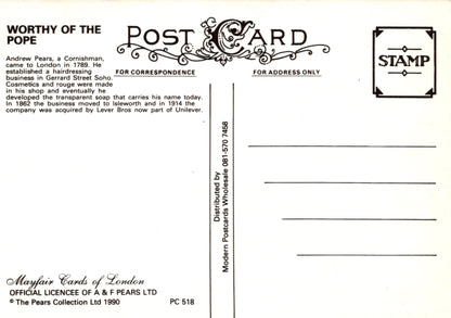 Vintage-style postcard with text and decorative elements on a white background