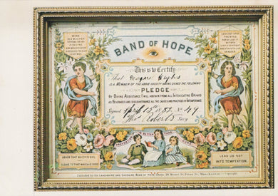 Welsh History Postcard - Band of Hope Certificate SW19699