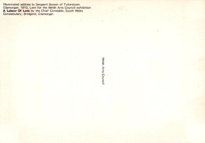 Text on a white background with 'Welsh Arts Council' mentioned