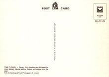 Load image into Gallery viewer, Back of a postcard with text and a logo on a beige background
