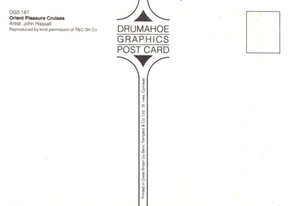 Back of a postcard with 'Drumahoe Graphics' branding and text.
