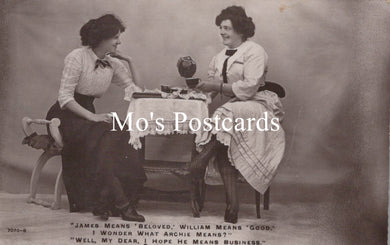 Humour Postcard - Two Ladies Having Tea and Chatting  SW18920
