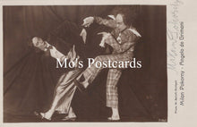 Load image into Gallery viewer, Vintage-style postcard with two people in formal attire against a dark background, featuring &#39;Mo&#39;s Postcards&#39; text.
