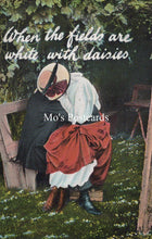 Load image into Gallery viewer, Romance Postcard - When The Fields Are White With Daisies  VT206
