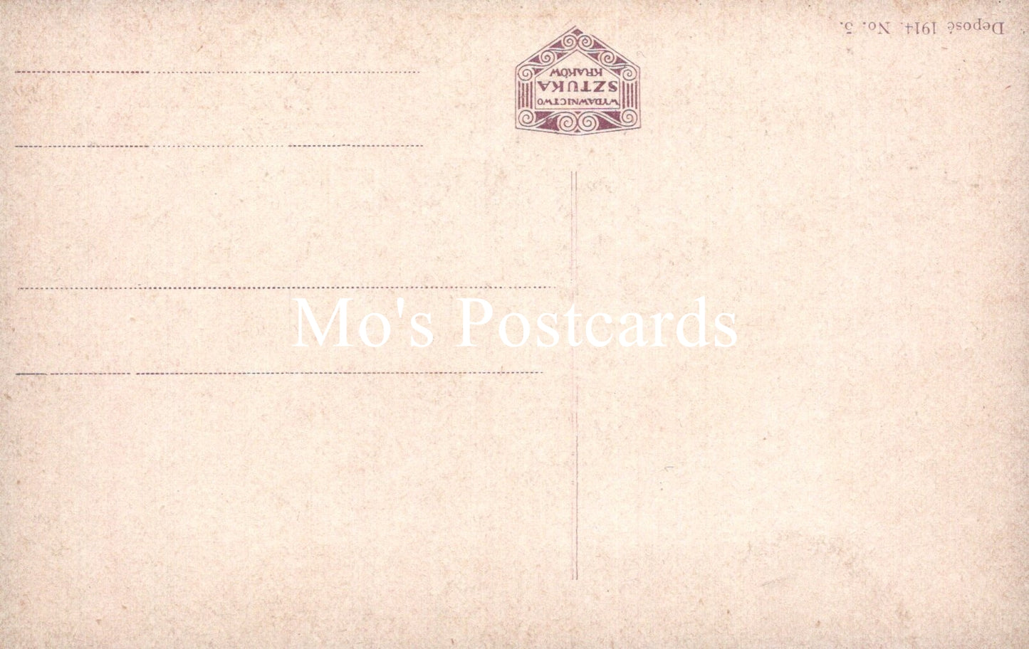 Vintage-style postcard with 'Mo's Postcards' branding on a beige background