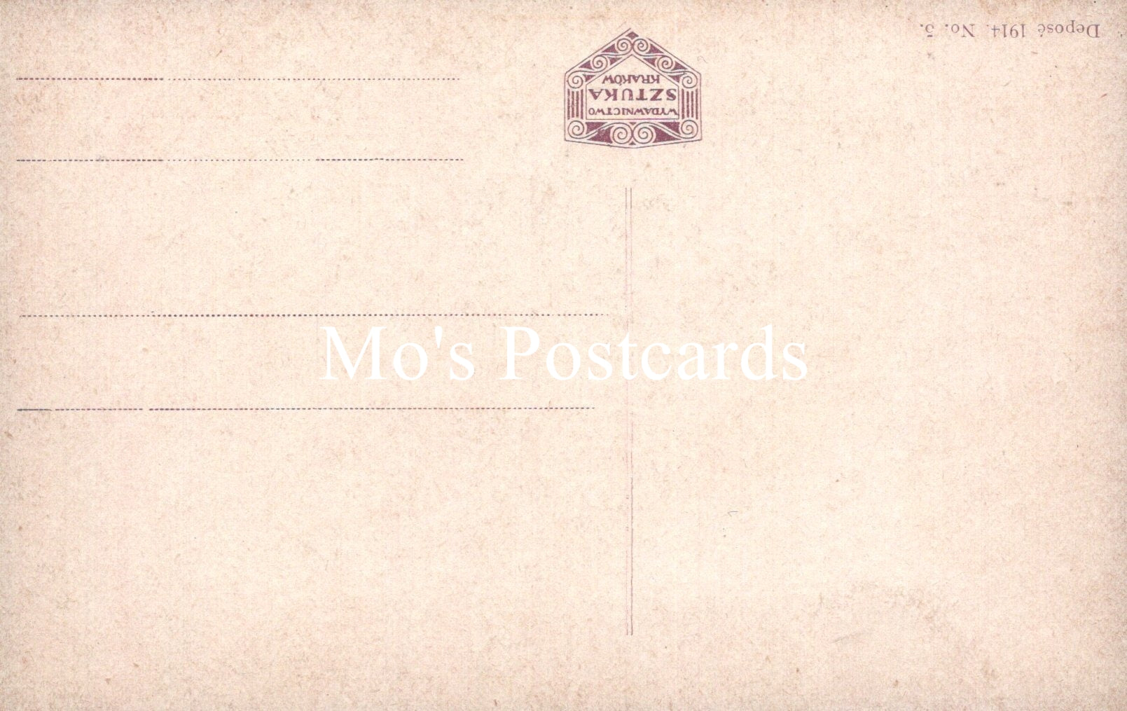 Vintage-style postcard with 'Mo's Postcards' branding on a beige background