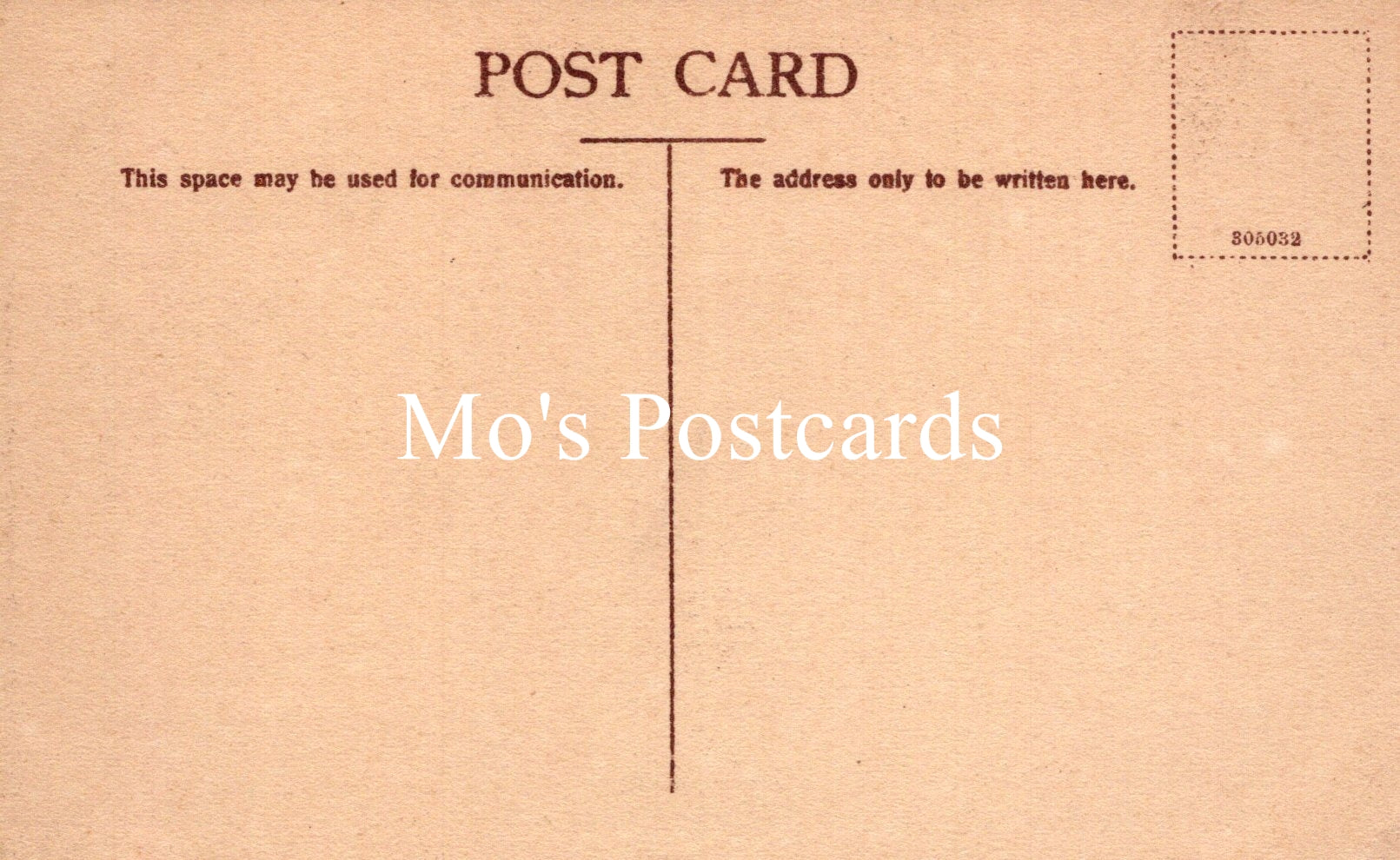 Vintage-style postcard with 'Mo's Postcards' branding on a brown background