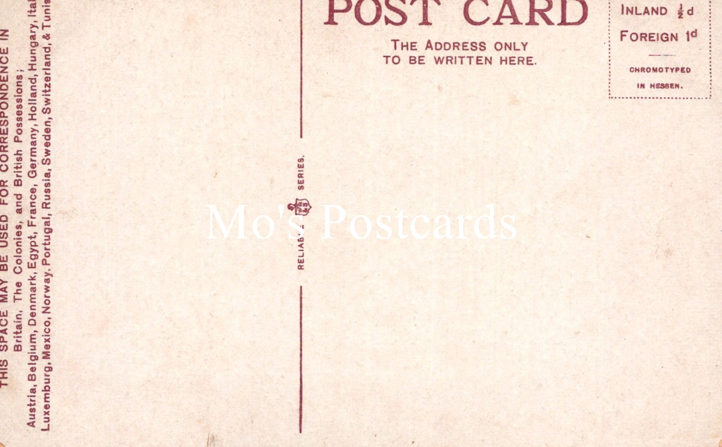 Vintage postcard with text and 'Max Postcards' branding