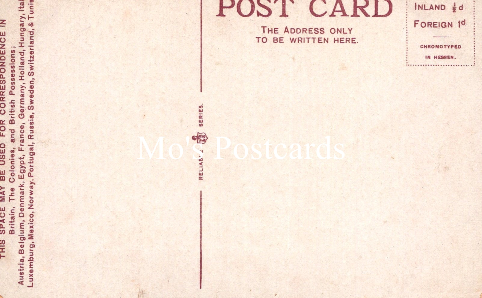 Vintage postcard with text and 'Max Postcards' branding