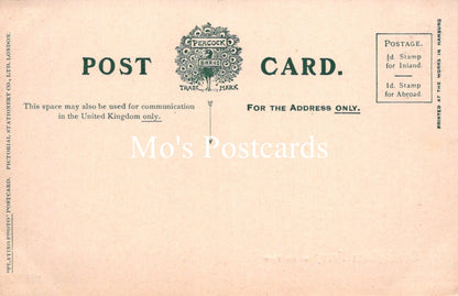 Vintage-style postcard with Peacock Post & Mail branding and 'Mo's Postcards' text.
