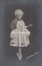 Load image into Gallery viewer, Vintage-style postcard with a dancer in costume and &#39;Mo&#39;s Postcards&#39; text.
