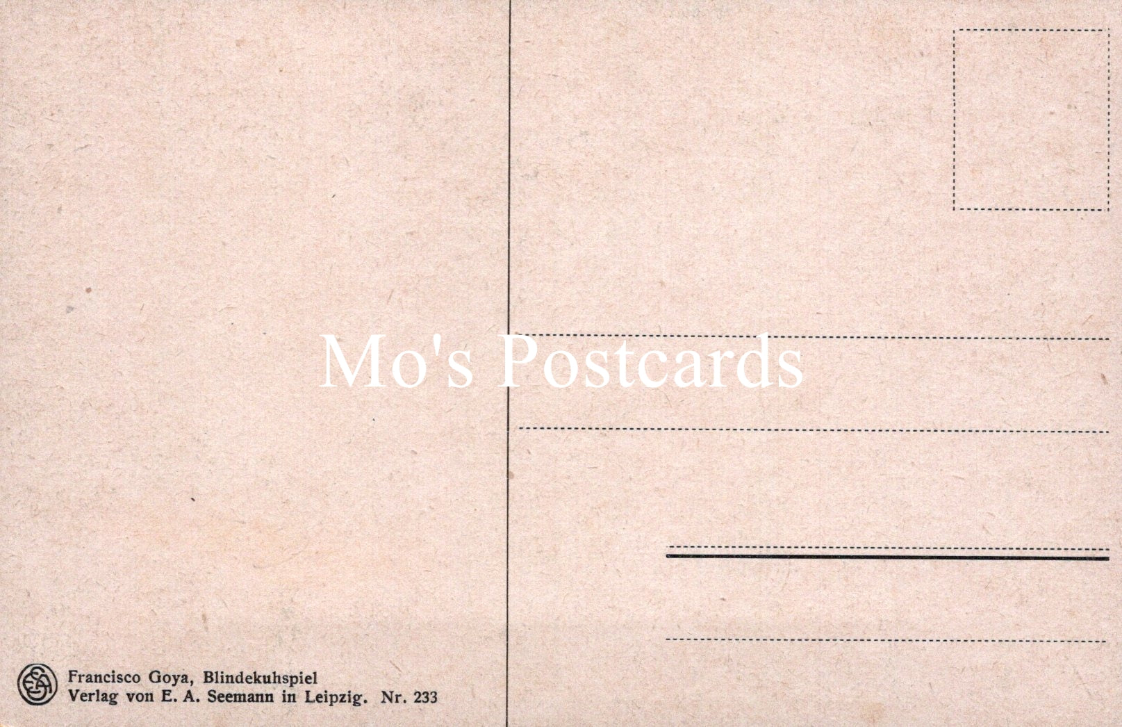 Vintage-style postcard with 'Mo's Postcards' text on a beige background
