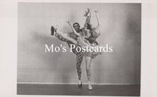 Load image into Gallery viewer, Black and white photo of two dancers in a pose with &#39;Mo&#39;s Postcards&#39; text overlay.
