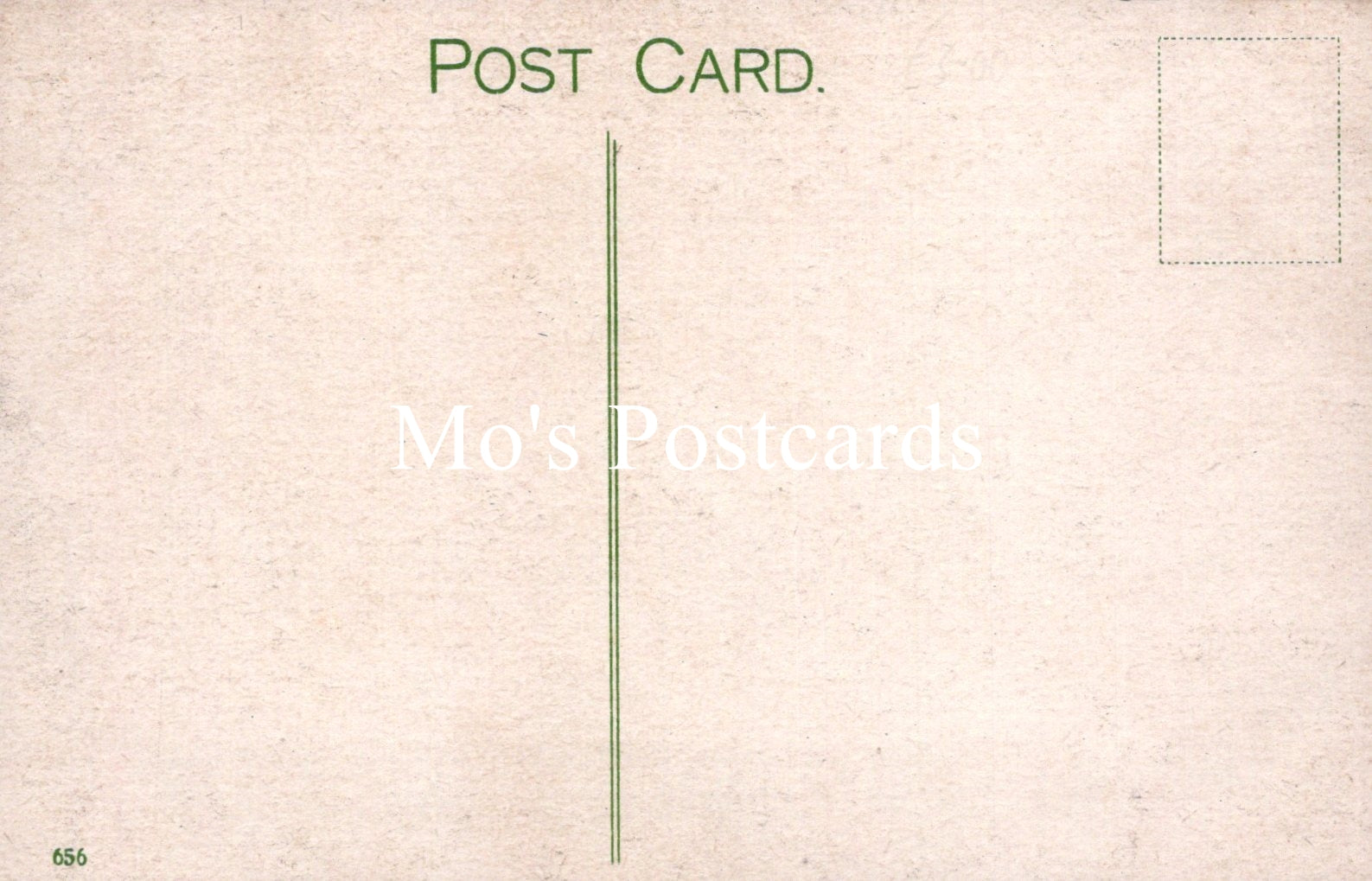 Vintage-style postcard with 'Mo's Postcards' text on a textured beige background