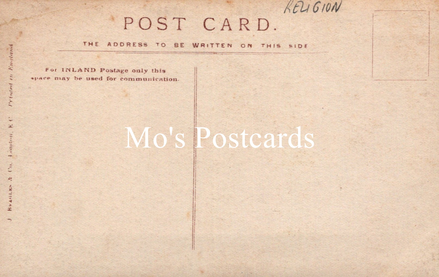 Vintage-style postcard with 'Mo's Postcards' branding