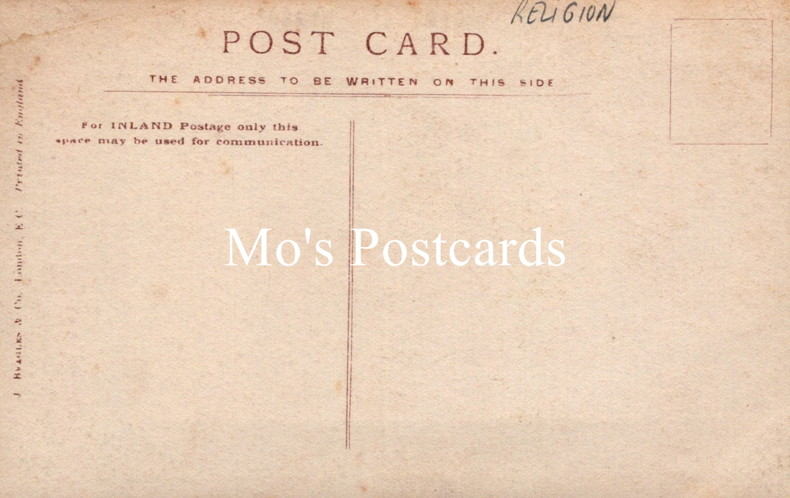 Vintage-style postcard with 'Mo's Postcards' branding