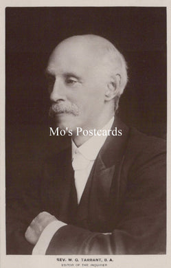 Vintage black and white portrait of a man with a mustache, labeled 'Mo's Postcards'.