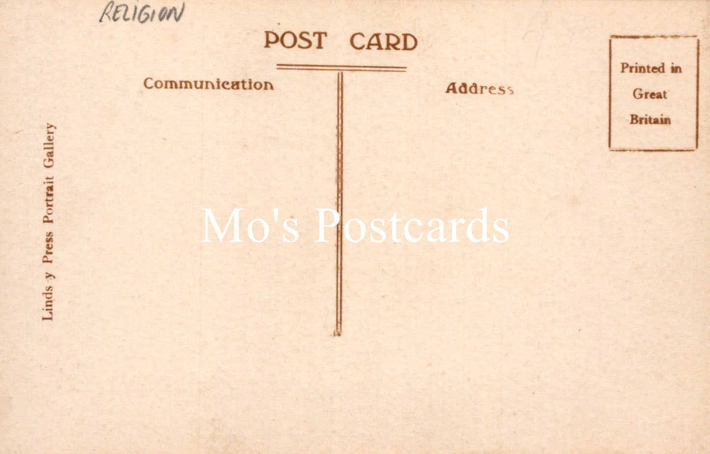 Vintage-style postcard with text and 'Mo's Postcards' branding.
