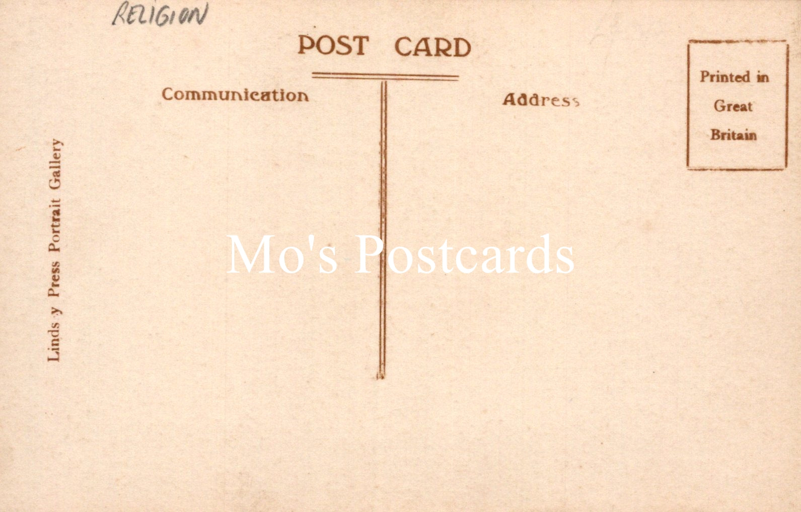 Vintage-style postcard with text and 'Mo's Postcards' branding.