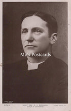 Load image into Gallery viewer, Black and white portrait of a man in clerical collar with &#39;Mo&#39;s Postcards&#39; text overlay.
