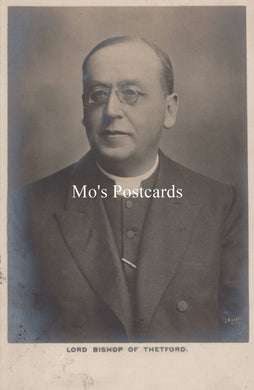 Vintage black and white portrait of a man in formal attire with 'Mo's Postcards' text overlay.