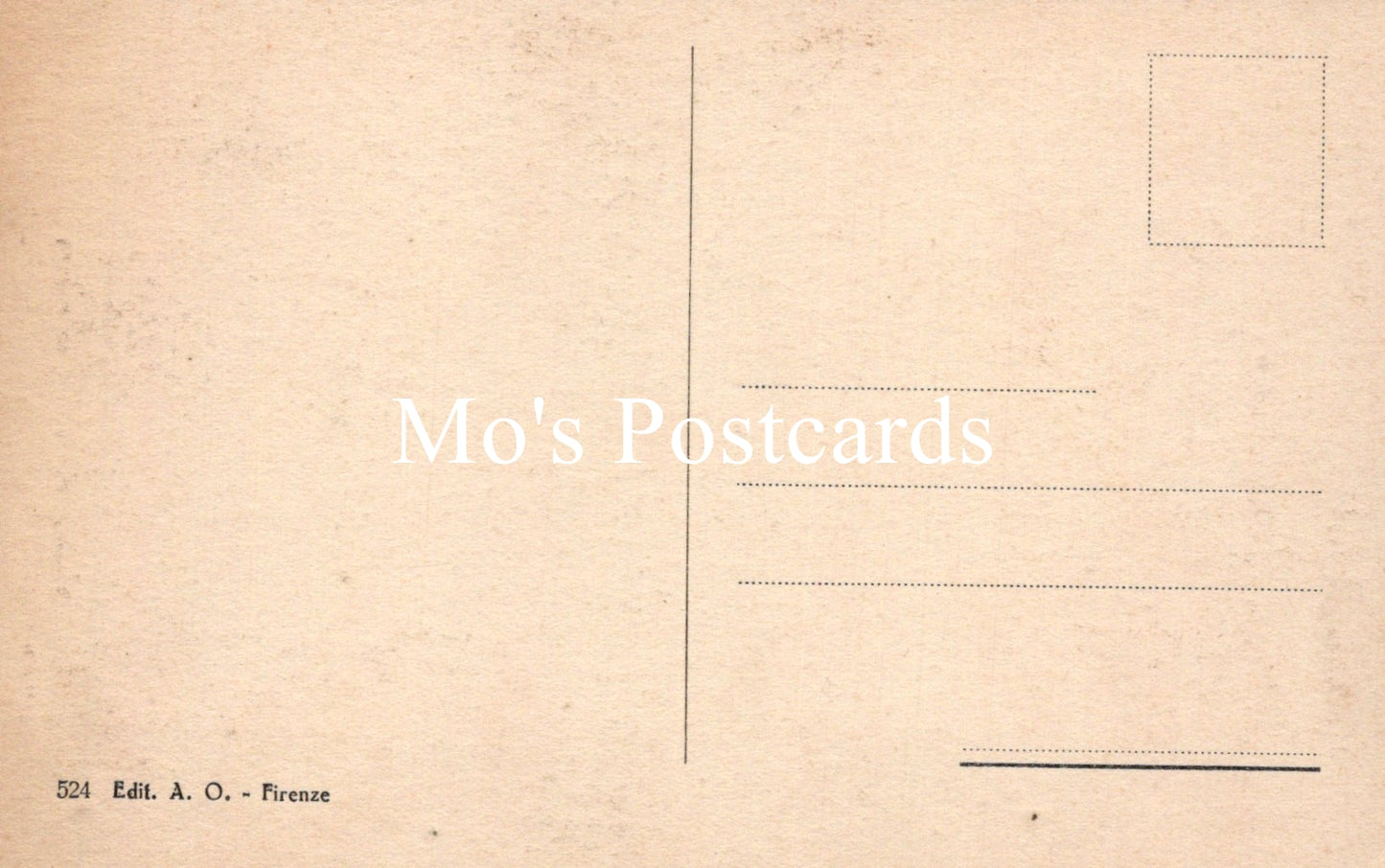 Vintage-style postcard with 'Mo's Postcards' text on a beige background