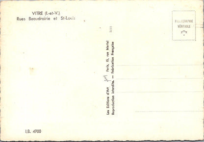 France Postcard - Vitre, Rues Beaudrairie et St-Louis   SW17052