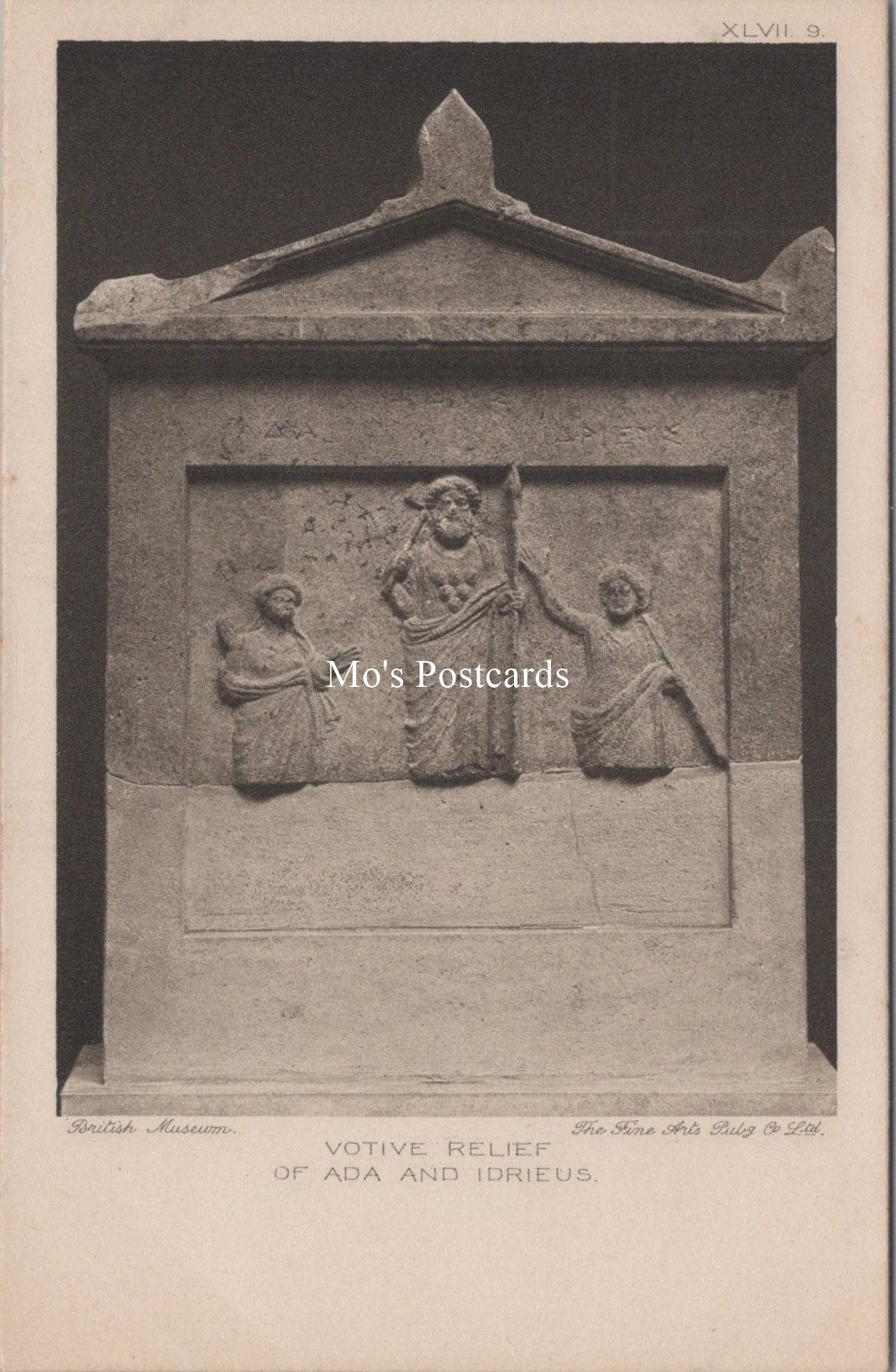British Museum Postcard - Votive Relief of Ada and Idrieus   SW17361