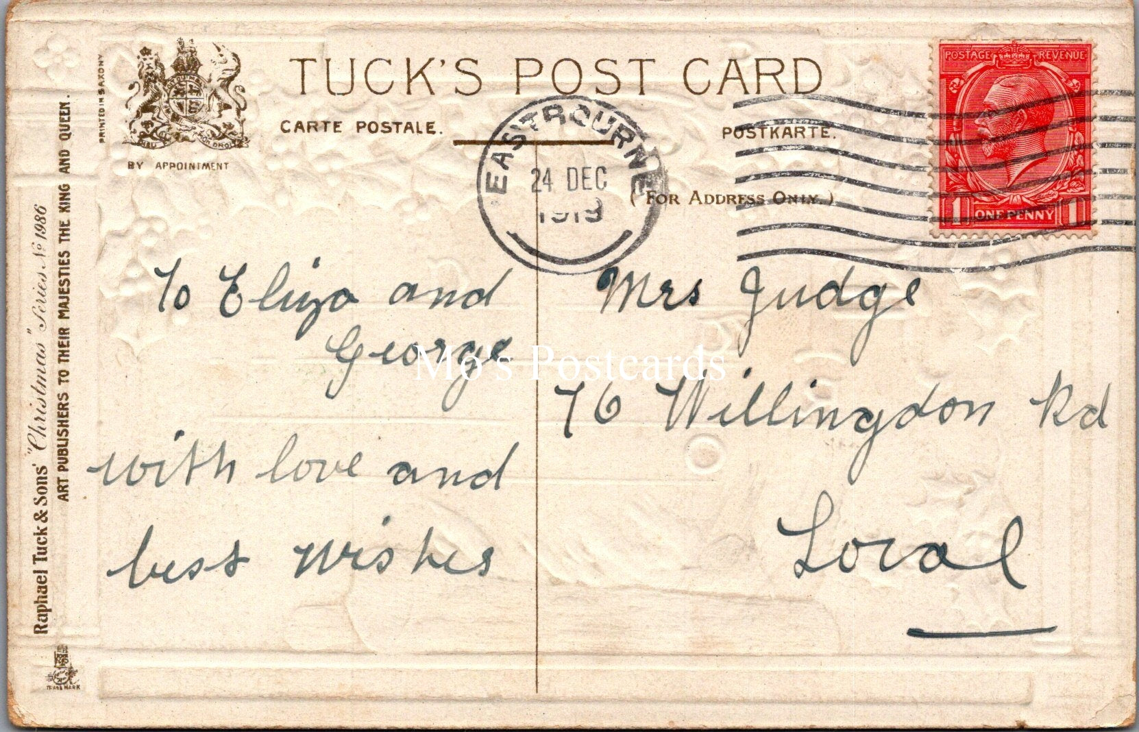 Greetings Postcard - Christmas Joys, Log Fire   SW17367