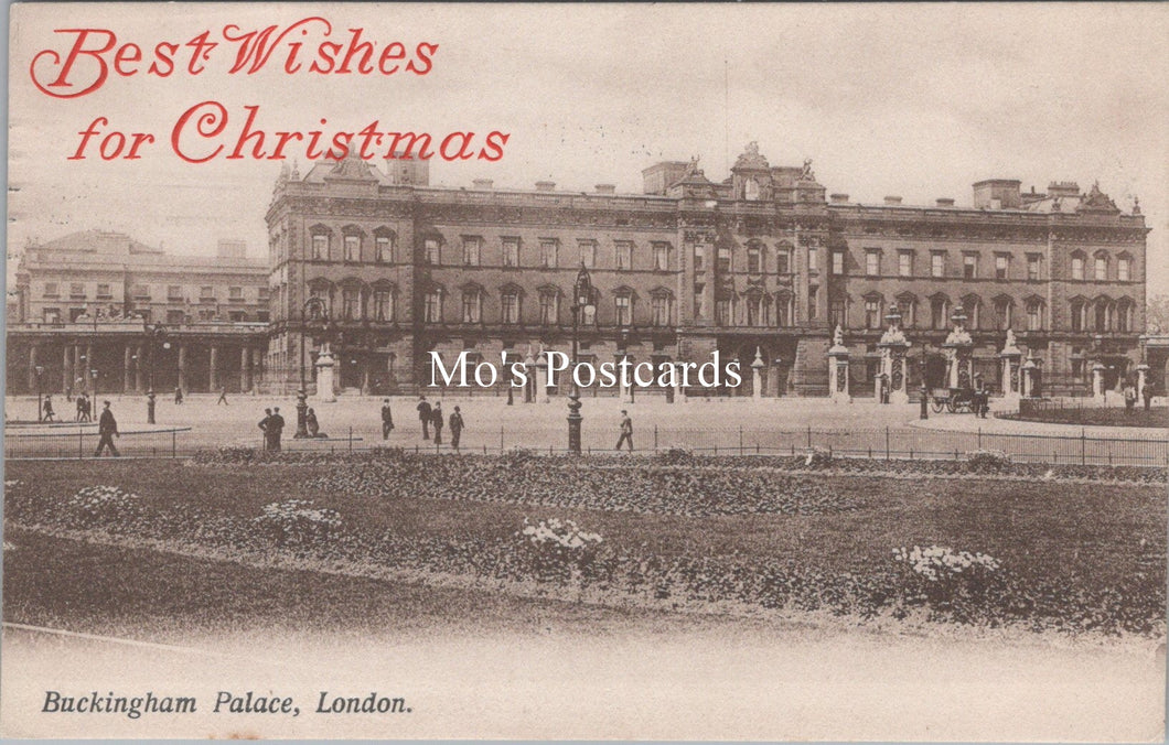 London Postcard - Buckingham Palace, Best Wishes For Christmas  SW17374