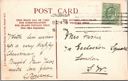 London Postcard - Buckingham Palace, Best Wishes For Christmas  SW17374