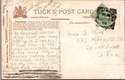 Devon Postcard - Rose Cottage, Clovelly. Artist H.B.Wimbush  SX9