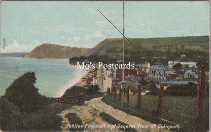Devon Postcard - Jubilee Flagstaff and General View of Sidmouth  SX11
