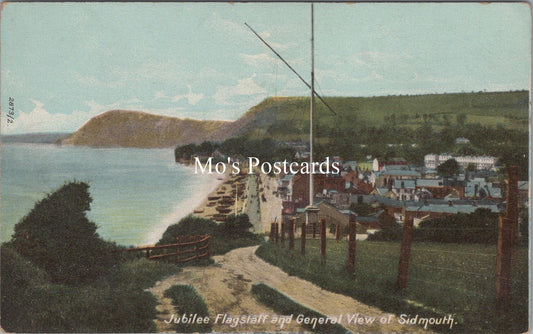 Devon Postcard - Jubilee Flagstaff and General View of Sidmouth  SX11