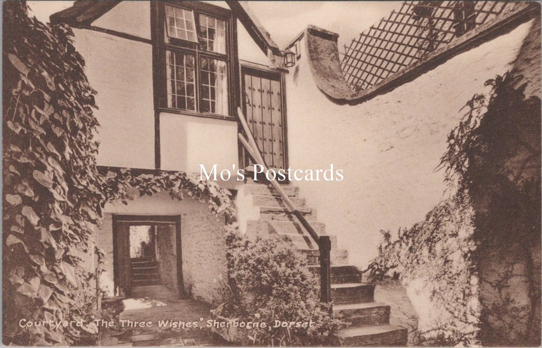 Dorset Postcard - Courtyard, The Three Wishes, Sherborne  SX42