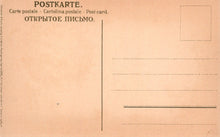 Load image into Gallery viewer, Vintage postcard with text in multiple languages on a beige background
