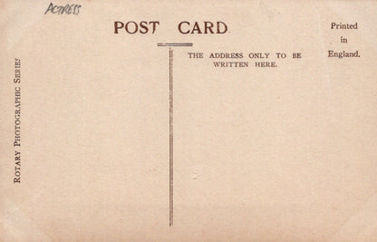 Vintage-style postcard with text and a line for address on a brown background