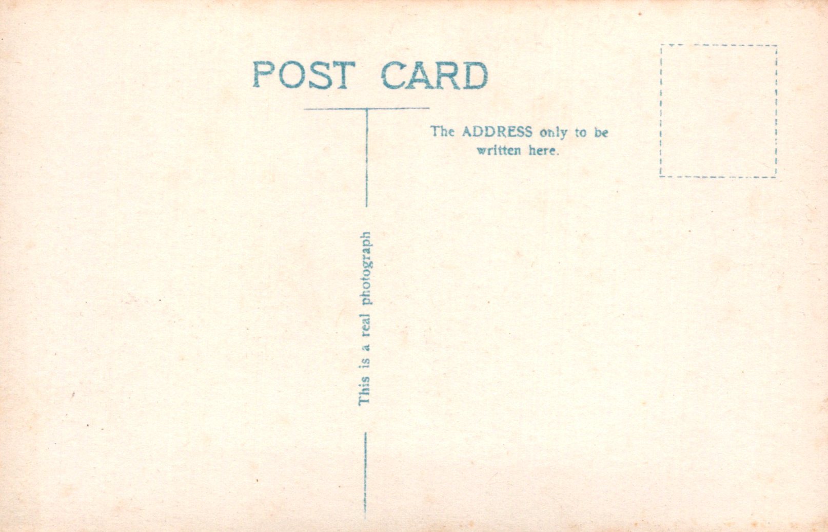 Back of a postcard with text and address field